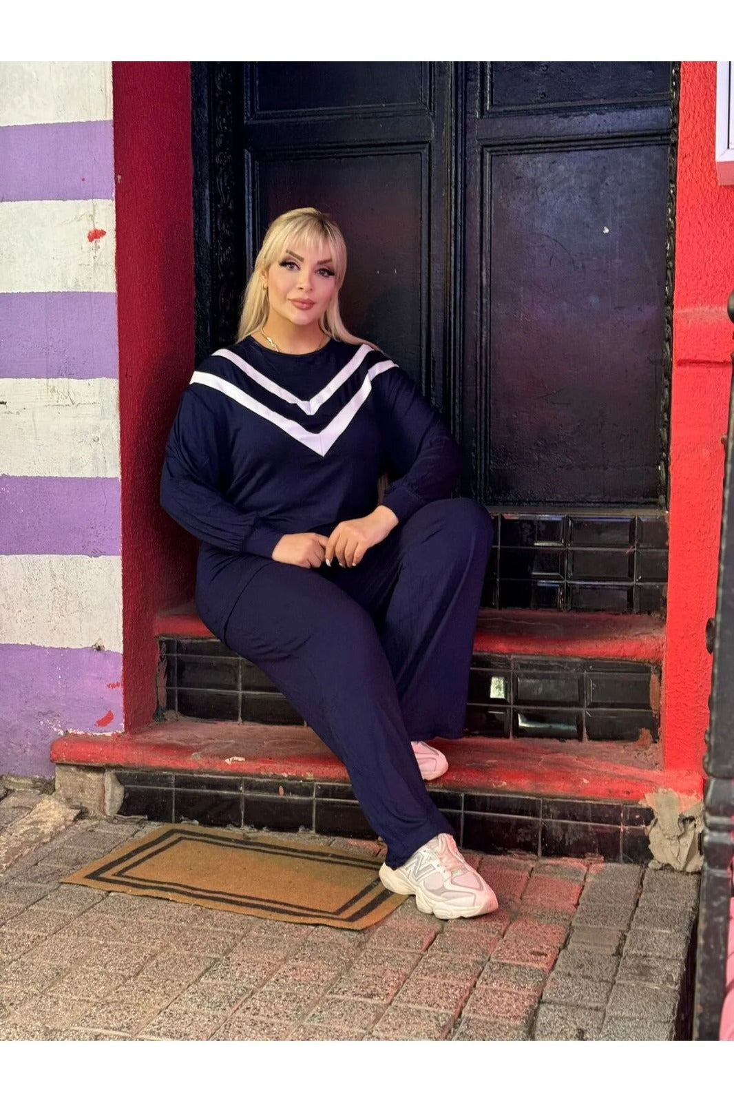 Women's Cord-set Navy Blue Relaxed fit Trendy Fashion for Office and Casual Wear