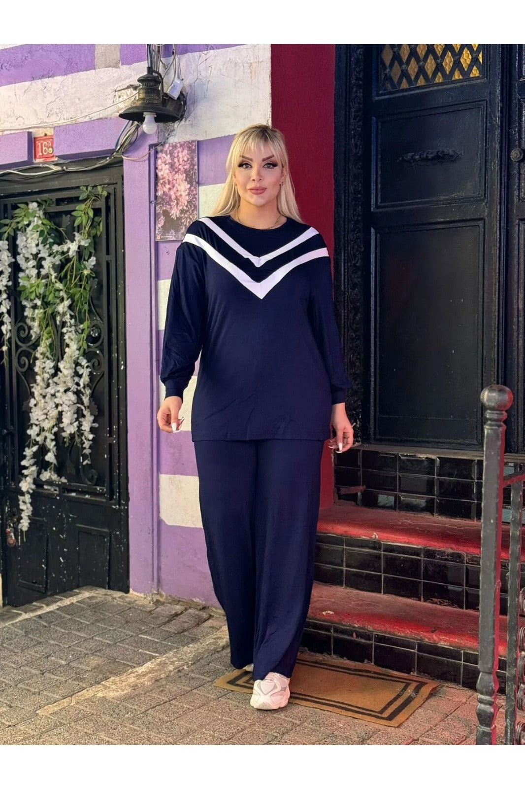Women's Cord-set Navy Blue Relaxed fit Trendy Fashion for Office and Casual Wear