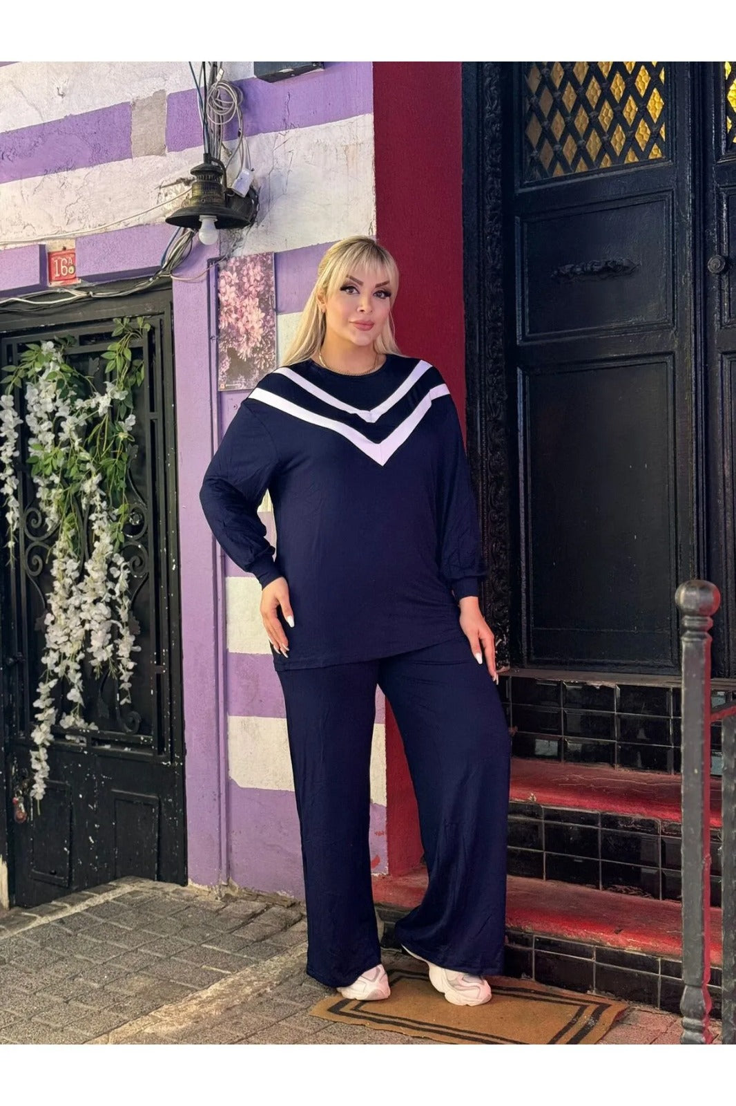 Women's Cord-set Navy Blue Relaxed fit Trendy Fashion for Office and Casual Wear