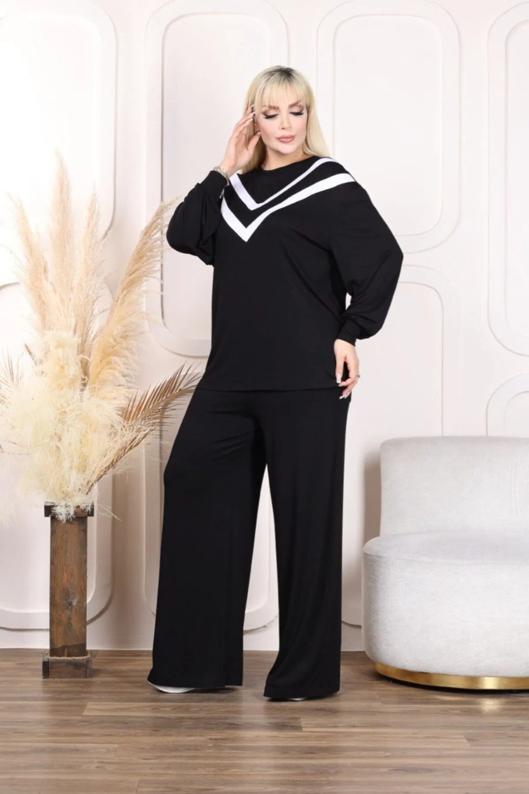 Women's Cord-set Black Relaxed fit Trendy Fashion for Office and Casual Wear