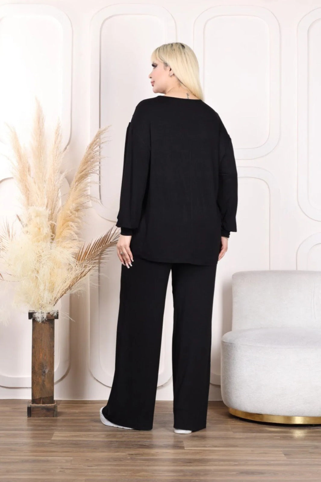 Women's Cord-set Black Relaxed fit Trendy Fashion for Office and Casual Wear
