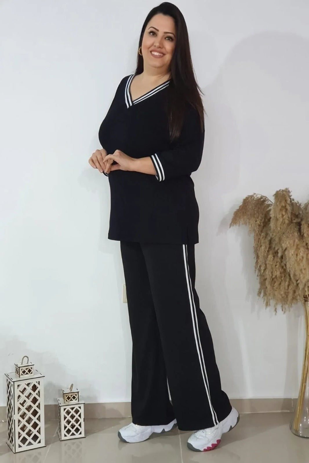 Women's Cord-set Black Relaxed fit Trendy Fashion for Office and Casual Wear