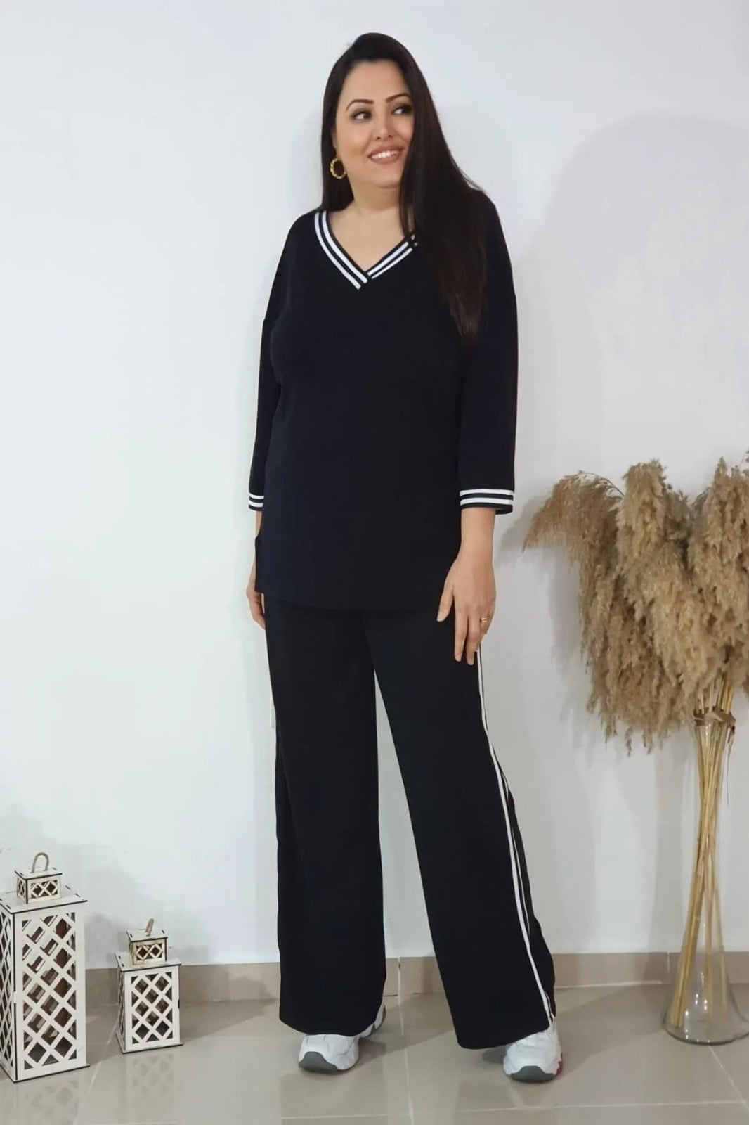 Women's Cord-set Black Relaxed fit Trendy Fashion for Office and Casual Wear