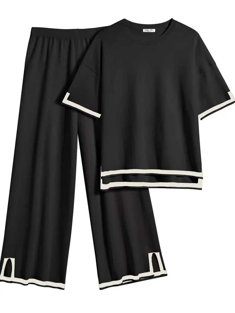 Women's Cord-set Black Relaxed fit Trendy Fashion for Office and Casual Wear