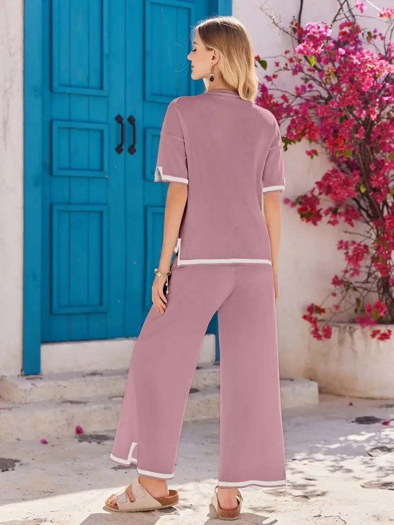 Women's Cord-set Pink Relaxed fit Trendy Fashion for Office and Casual Wear