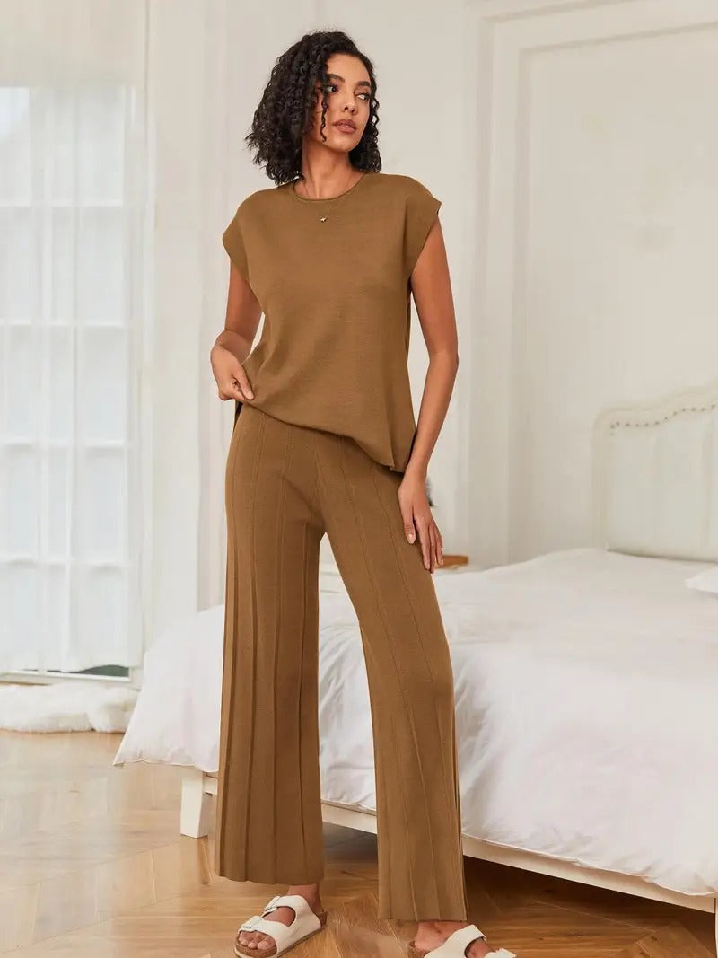 Women's Cord-set Brown Relaxed fit Trendy Fashion for Office and Casual Wear