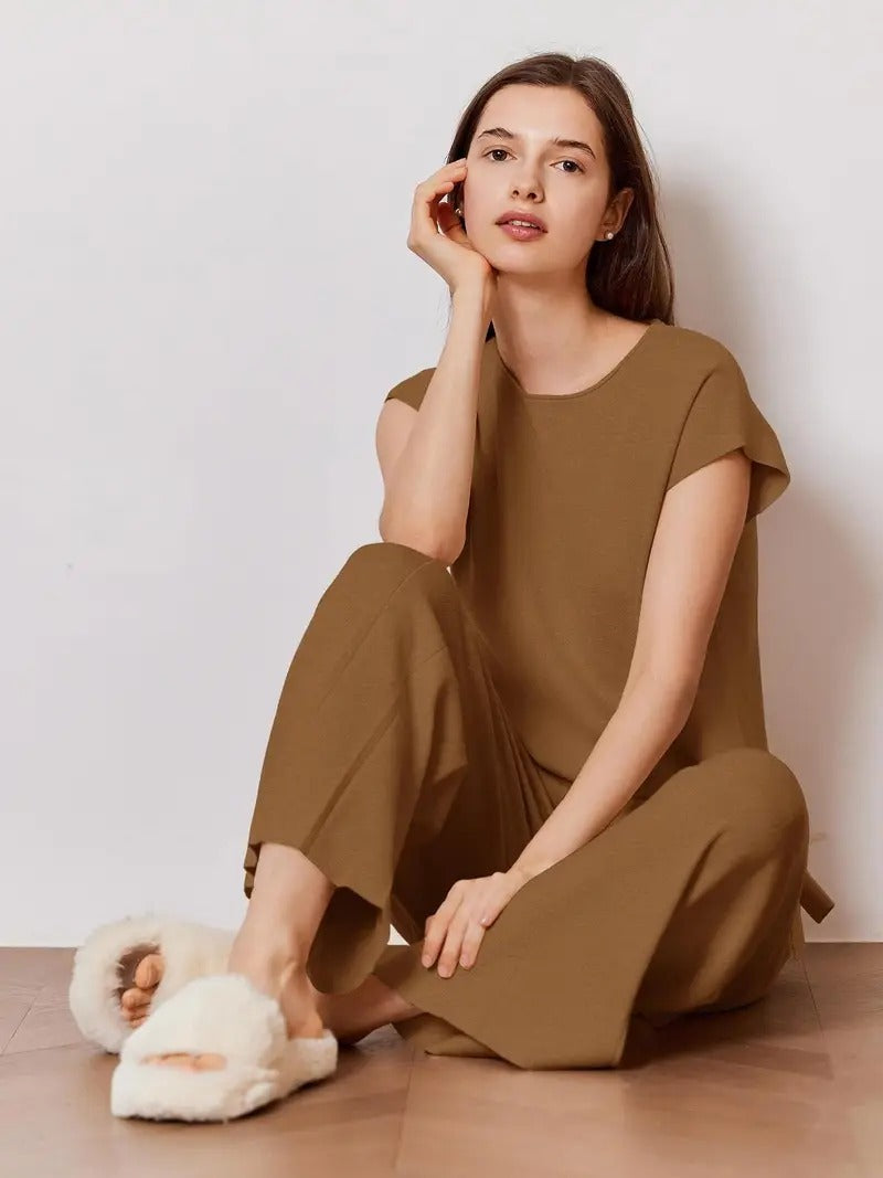 Women's Cord-set Brown Relaxed fit Trendy Fashion for Office and Casual Wear