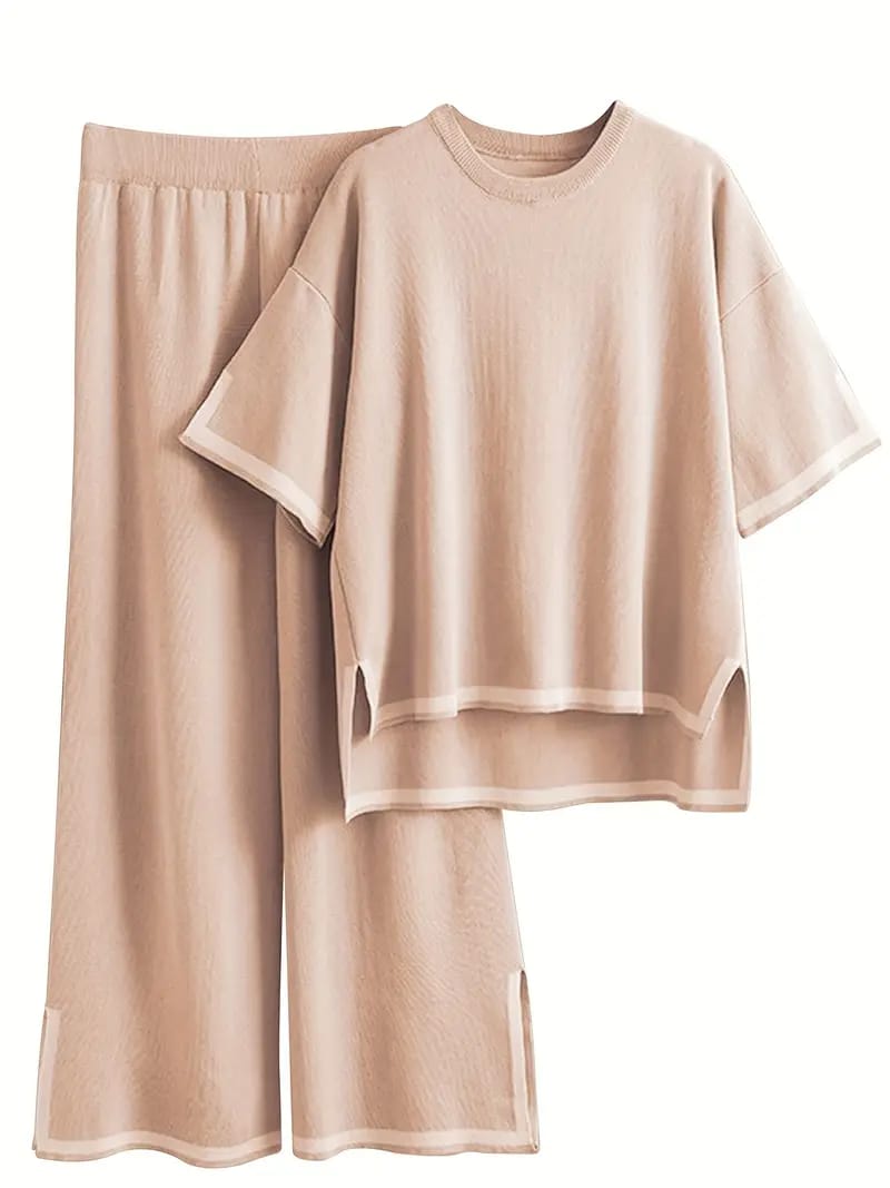 Women's Cord-set Beige Relaxed fit Trendy Fashion for Office and Casual Wear