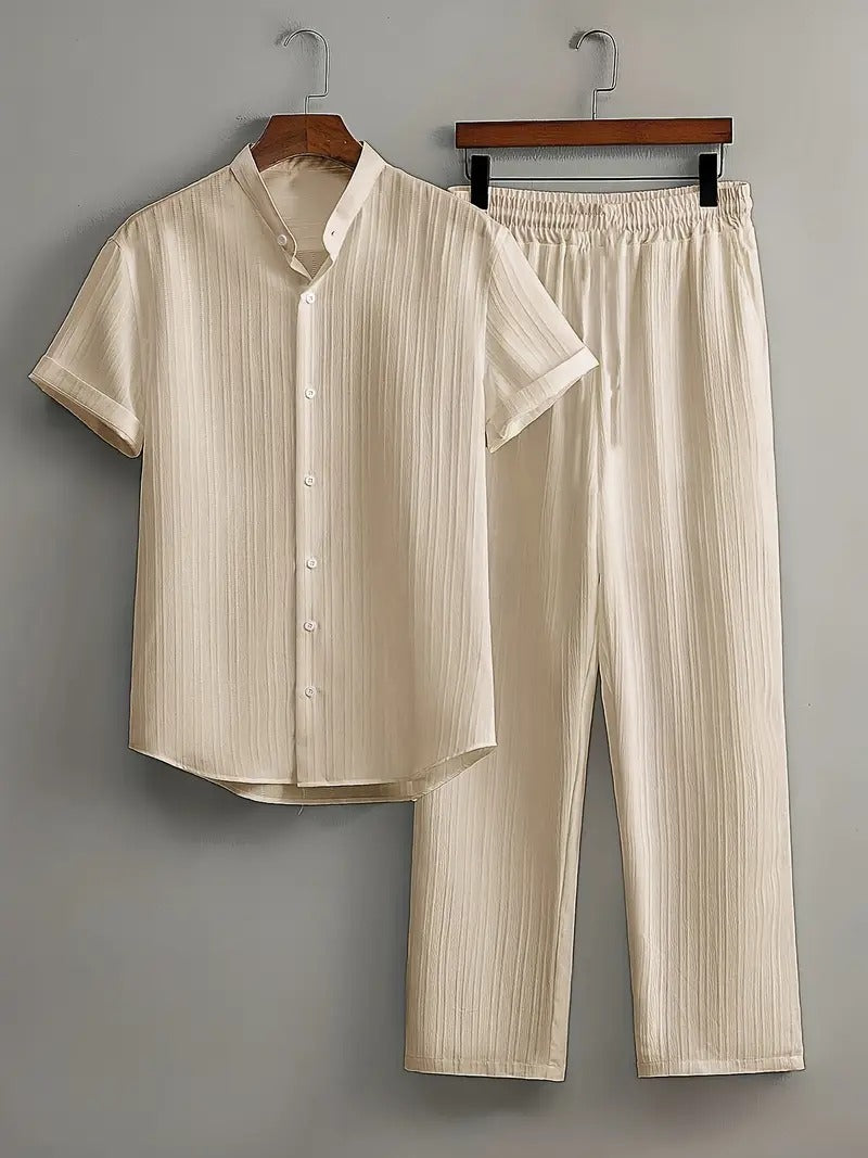 Cord-set for Men Beige Color Relaxed fit Trendy Fashion for Office and Casual Wear