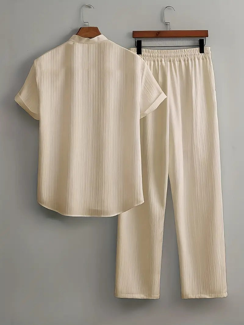 Cord-set for Men Beige Color Relaxed fit Trendy Fashion for Office and Casual Wear