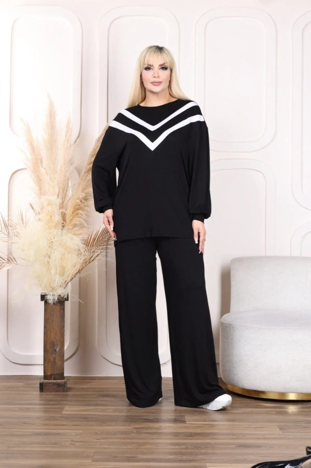 Women's Cord-set Black Relaxed fit Trendy Fashion for Office and Casual Wear