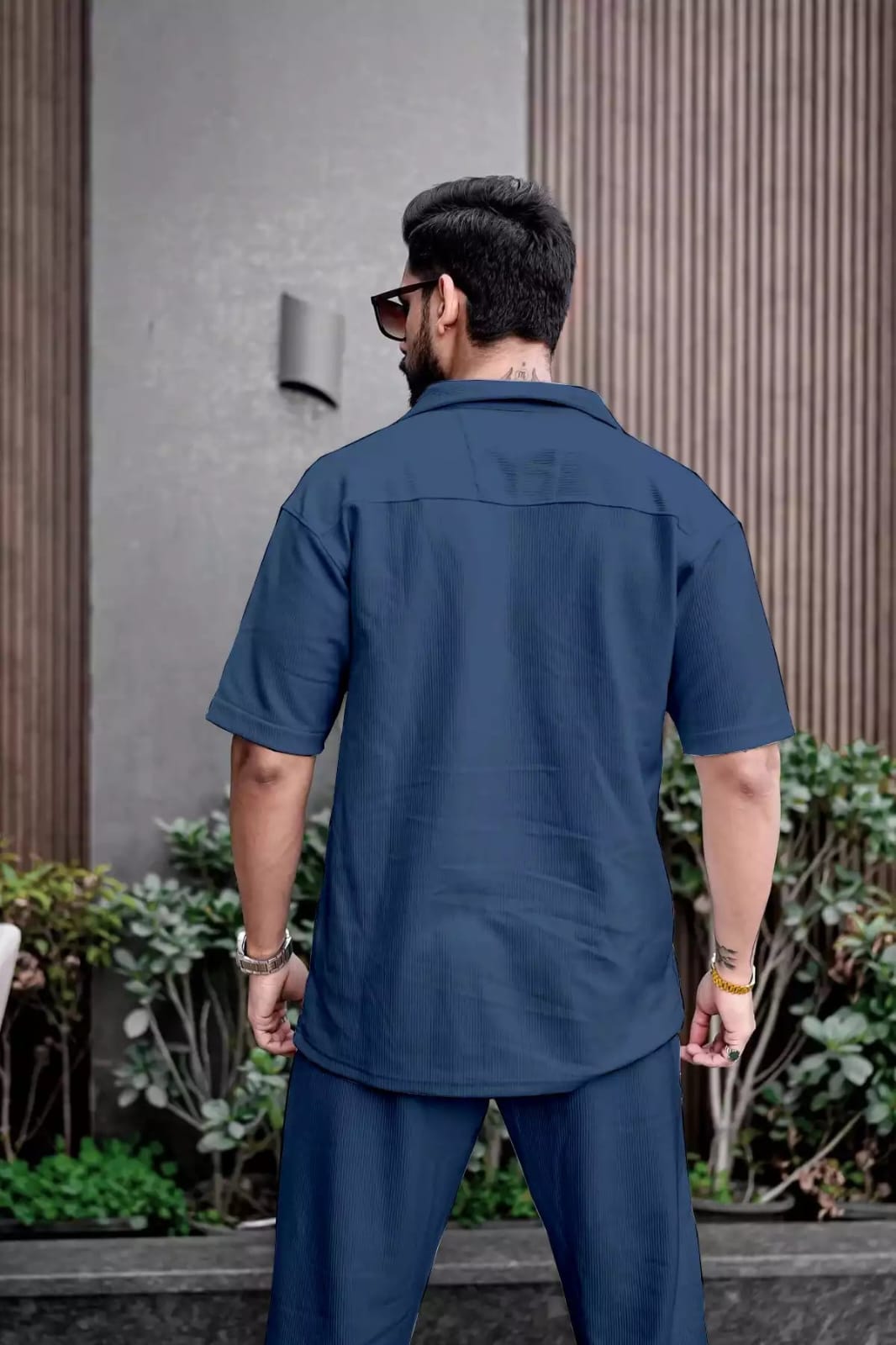 Corduroy Cord-set for Men Airforce Blue Color Relaxed fit Trendy Fashion for Office and Casual Wear