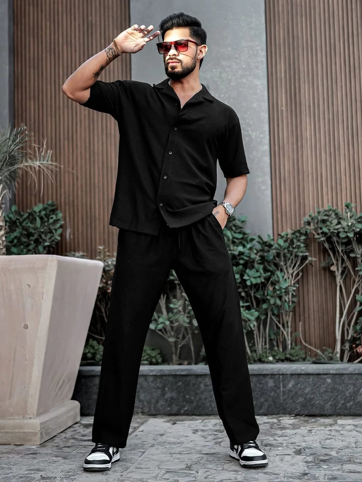 Corduroy Cord-set for Men Black Color Relaxed fit Trendy Fashion for Office and Casual Wear