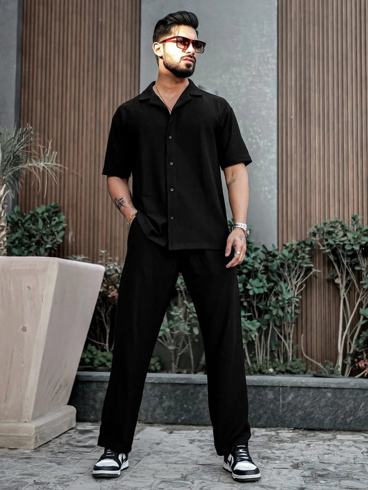 Corduroy Cord-set for Men Black Color Relaxed fit Trendy Fashion for Office and Casual Wear