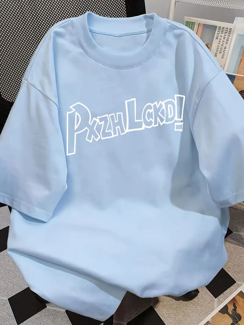 Graphic Oversized Printed Women's T-Shirt Baby Blue Color, Unisex T-shirts