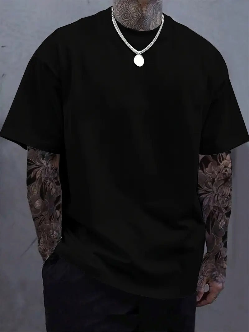 Feeling Lucky Graphic Loose-Fitting Black Oversized Printed T-Shirt for Men & Unisex, Back Print