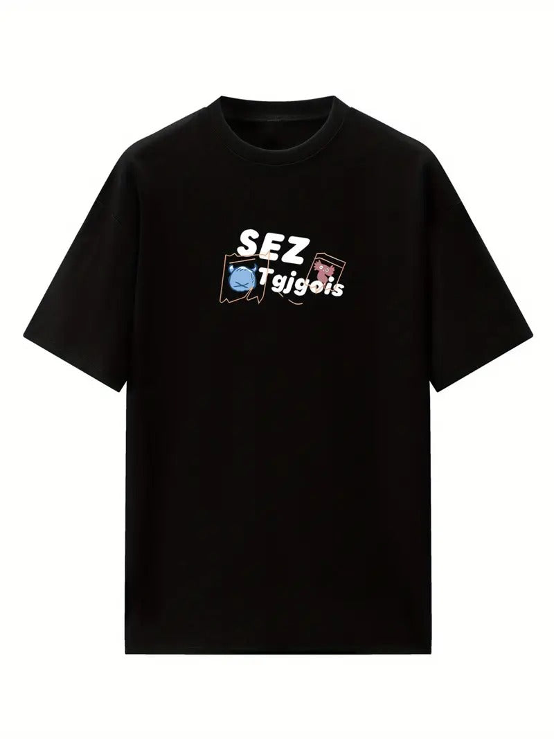 BAO Graphic Oversized Printed Women's T-Shirt Black Color, Unisex