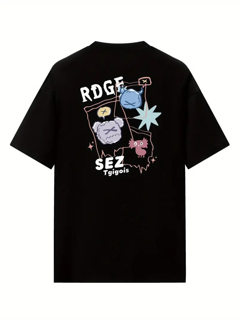BAO Graphic Oversized Printed Women's T-Shirt Black Color, Unisex