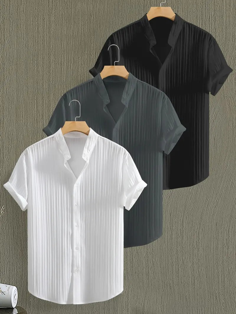 Pack of 3 Combo Relaxed Fit Shirts for Men Office and Casual Wear