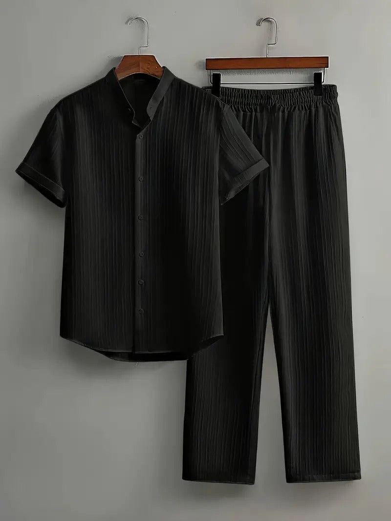 Cord-set for Men Black Color Relaxed fit Trendy Fashion for Office and Casual Wear