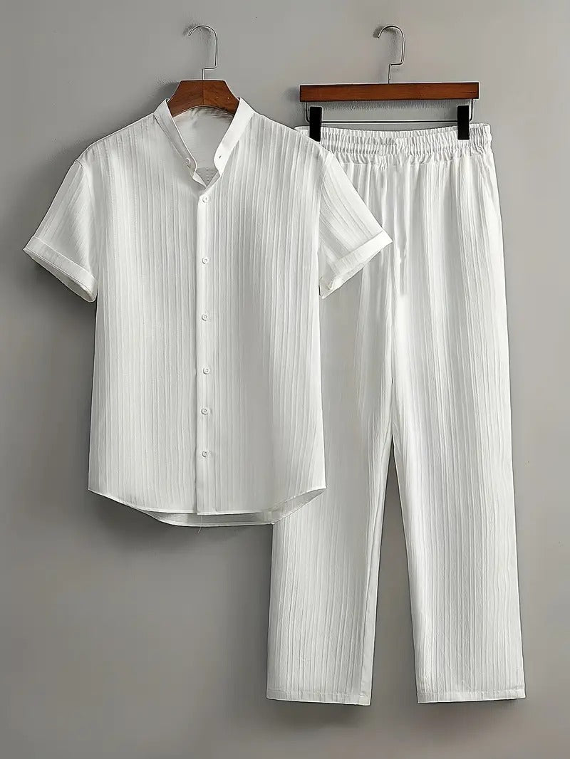Cord-set for Men White Color Relaxed fit Trendy Fashion for Office and Casual Wear