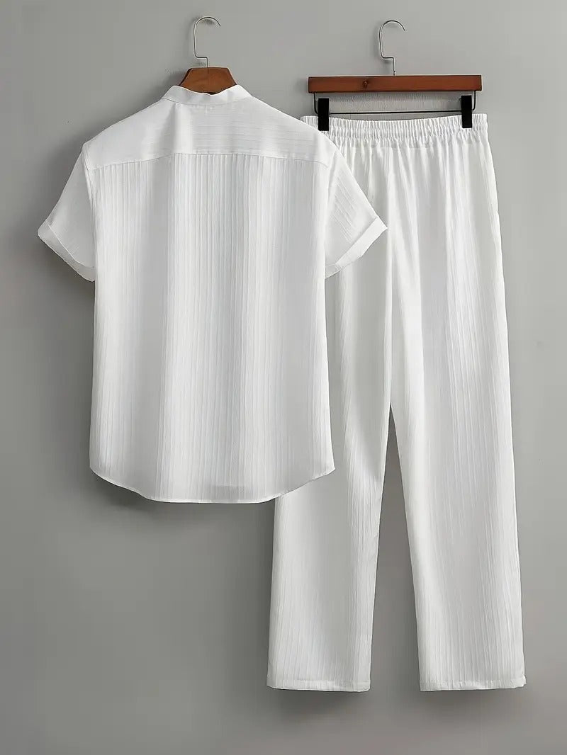 Cord-set for Men White Color Relaxed fit Trendy Fashion for Office and Casual Wear