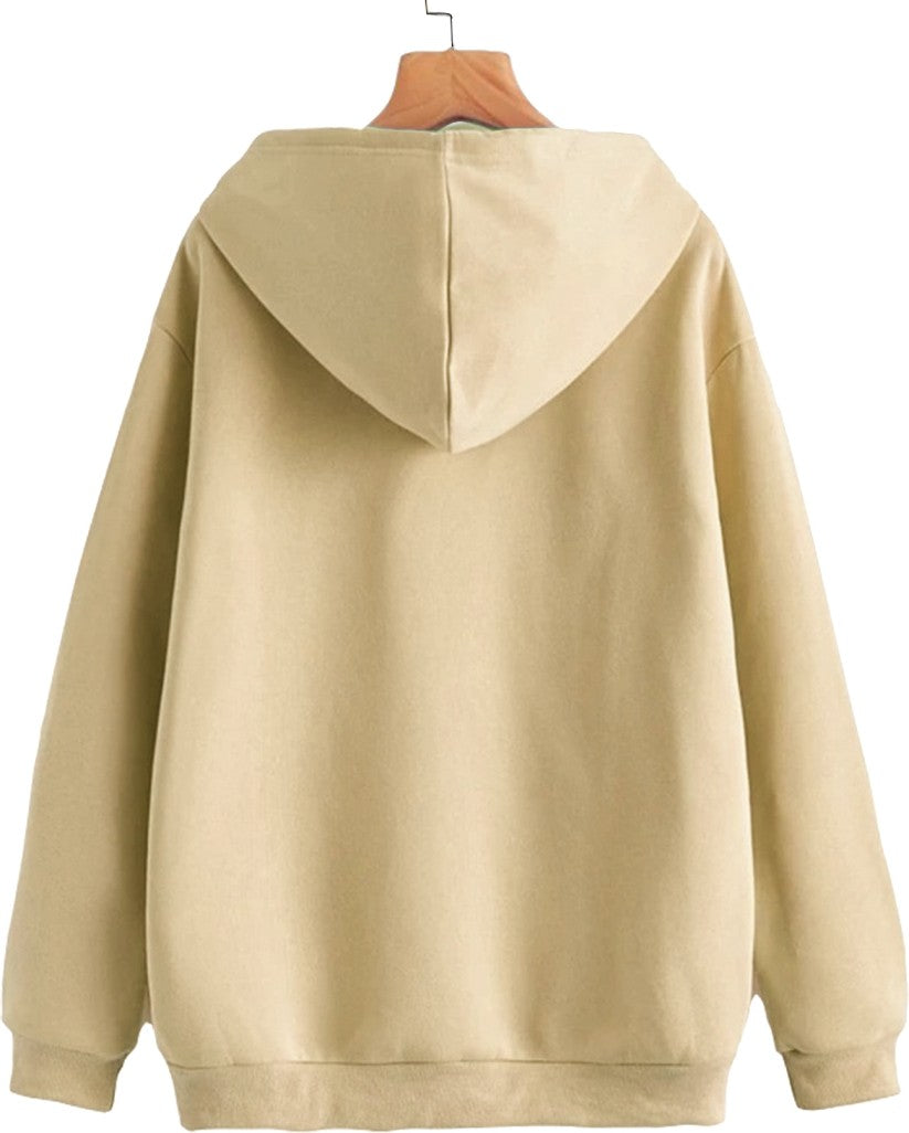 Plain Biege Women's Sweatshirt Hoodie, Sweatshirt Hoodie for Men, Unisex Sweatshirt Hoodie