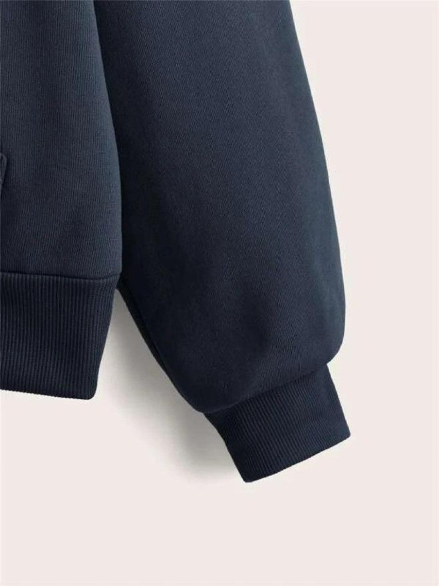 Plain Navy Blue Zipper Women's Sweatshirt Hoodie, Sweatshirt Hoodie for Men, Unisex Sweatshirt Hoodie
