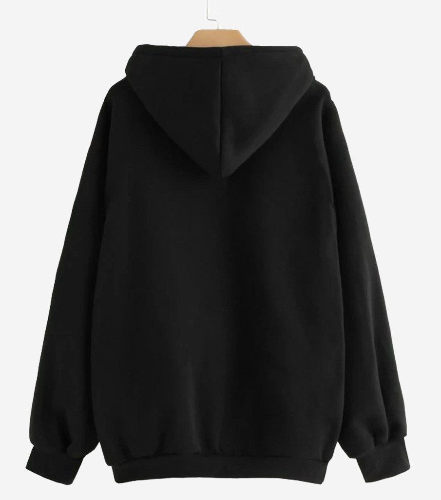 Plain Black Women's Sweatshirt Hoodie, Sweatshirt Hoodie for Men, Unisex Sweatshirt Hoodie