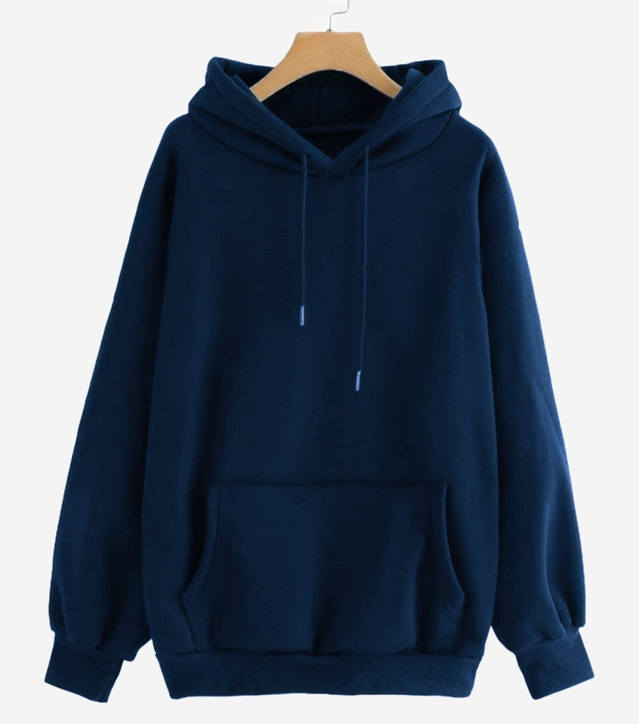 Plain Navy Blue Women's Sweatshirt Hoodie, Sweatshirt Hoodie for Men, Unisex Sweatshirt Hoodie
