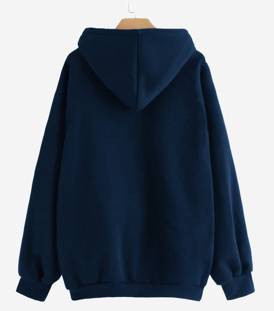 Plain Navy Blue Women's Sweatshirt Hoodie, Sweatshirt Hoodie for Men, Unisex Sweatshirt Hoodie