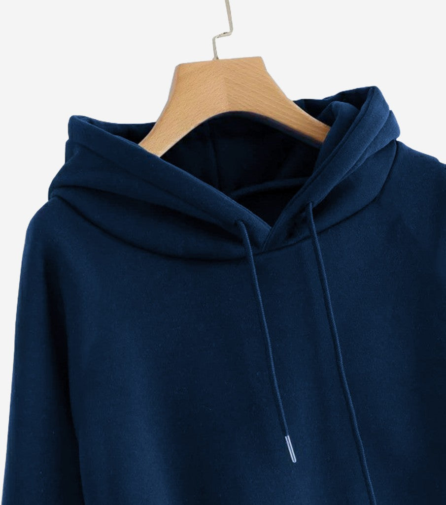 Plain Navy Blue Women's Sweatshirt Hoodie, Sweatshirt Hoodie for Men, Unisex Sweatshirt Hoodie