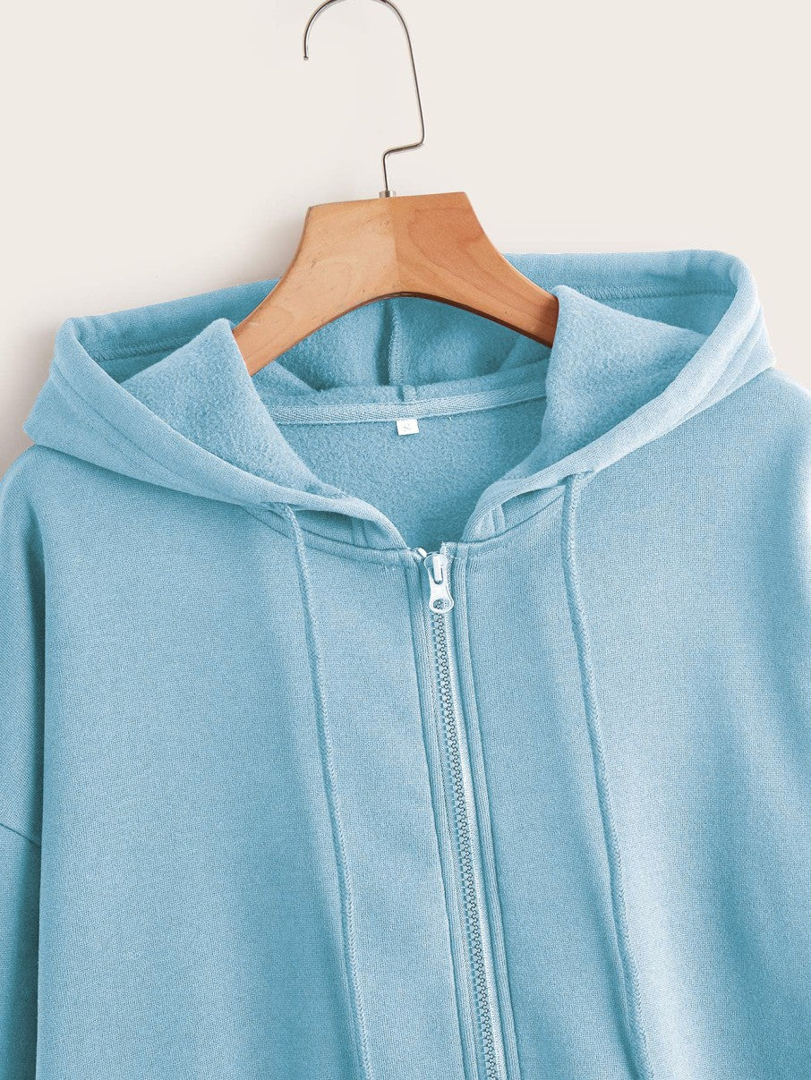 Plain Baby Blue Zipper Women's Sweatshirt Hoodie, Sweatshirt Hoodie for Men, Unisex Sweatshirt Hoodie