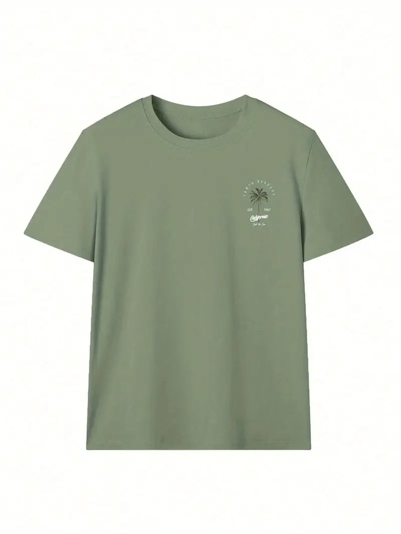 California Graphic Oversized Printed Women's T-Shirt Green Color, Unisex, Back Print