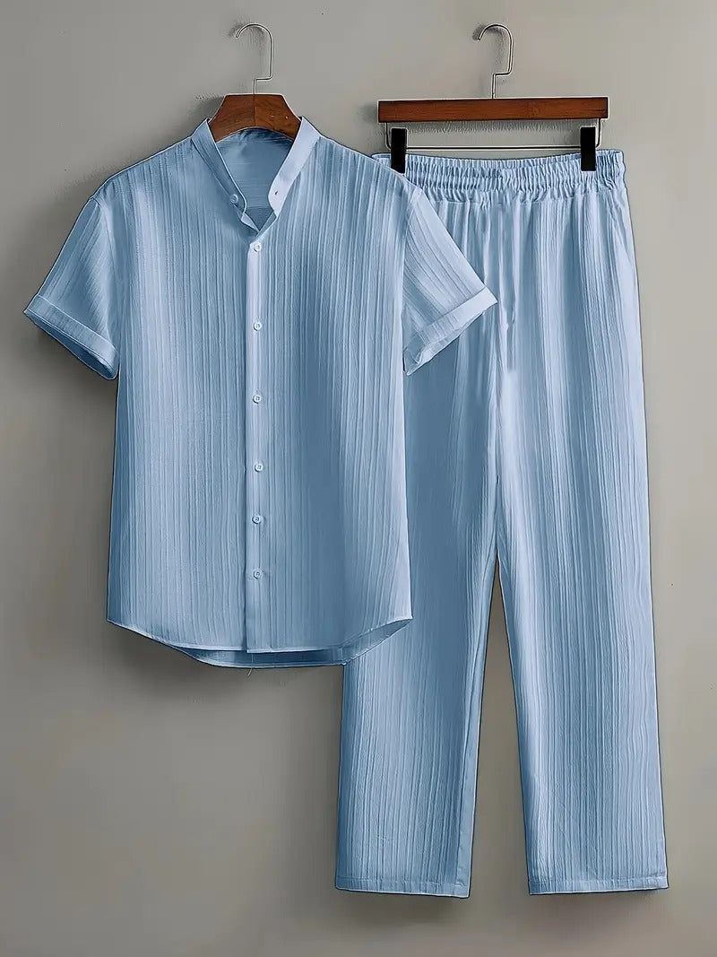 Cord-set for Men Light Sky Color Relaxed fit Trendy Fashion for Office and Casual Wear