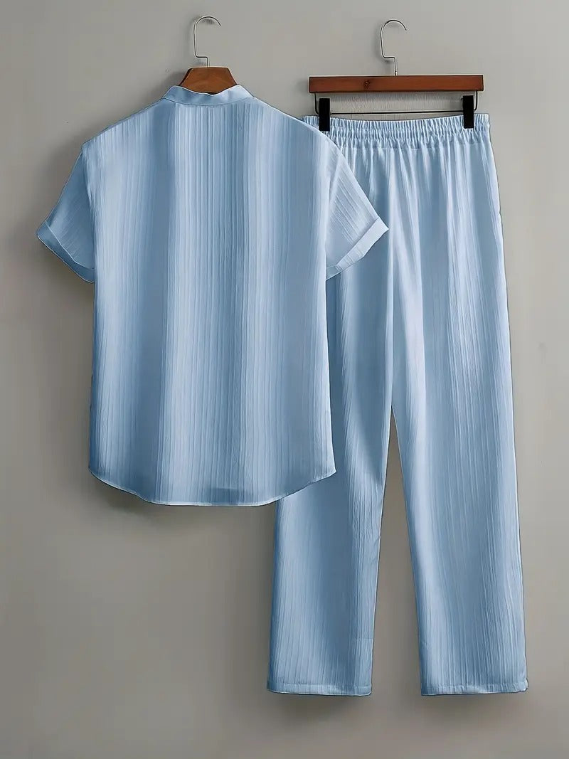 Cord-set for Men Light Sky Color Relaxed fit Trendy Fashion for Office and Casual Wear