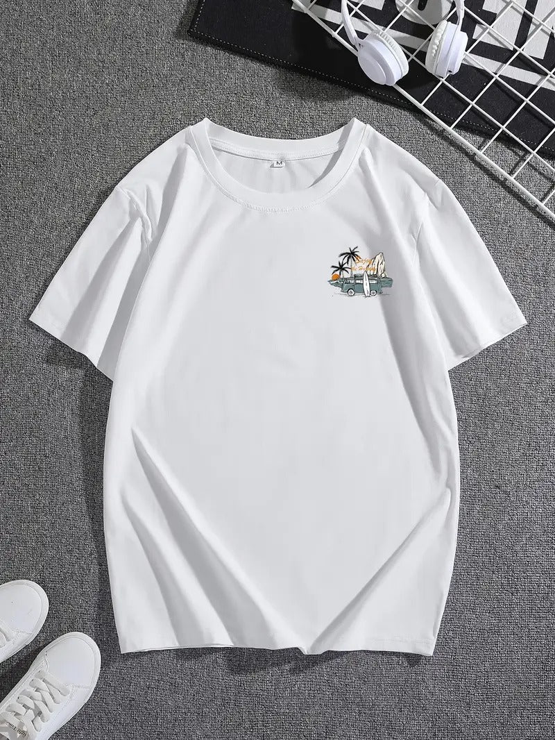 Enjoy the Holiday White Oversized Printed T-Shirt for Men & Unisex