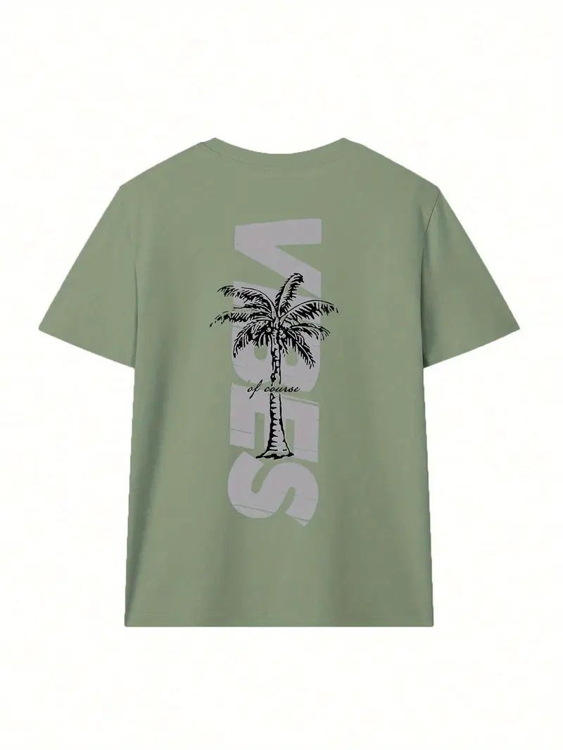 Vibes Graphic Oversized Printed Women's T-Shirt Green Color, Unisex