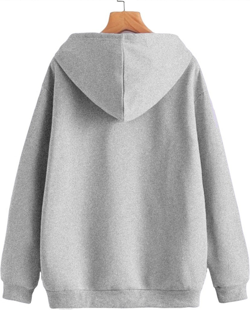 Plain Grey Melange Women's Sweatshirt Hoodie, Sweatshirt Hoodie for Men, Unisex Sweatshirt Hoodie