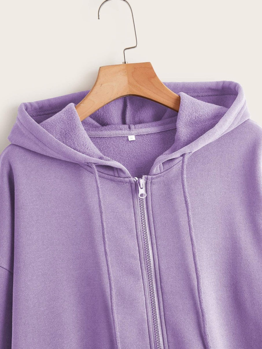 Plain Lavender Zipper Women's Sweatshirt Hoodie, Sweatshirt Hoodie for Men, Unisex Sweatshirt Hoodie