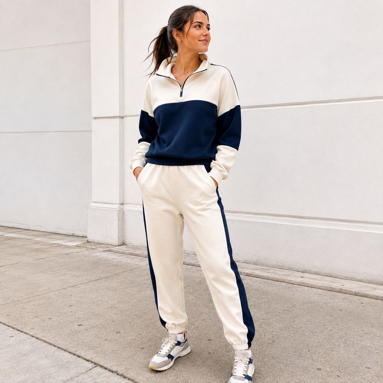 Effortless Style Meets Everyday Comfort: The Veroconic Cream &amp; Navy Cordset