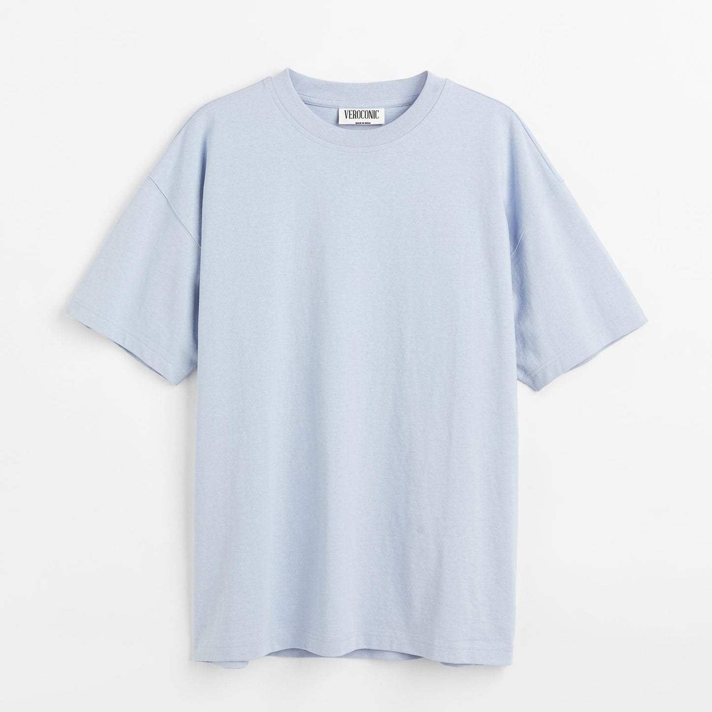 Plain Oversized Baby Blue Cotton T-shirt