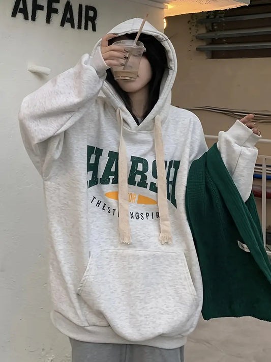 HARSII Grey Melange Women's Sweatshirt Hoodie,  Sweatshirt Hoodie for Men, Unisex Sweatshirt Hoodie