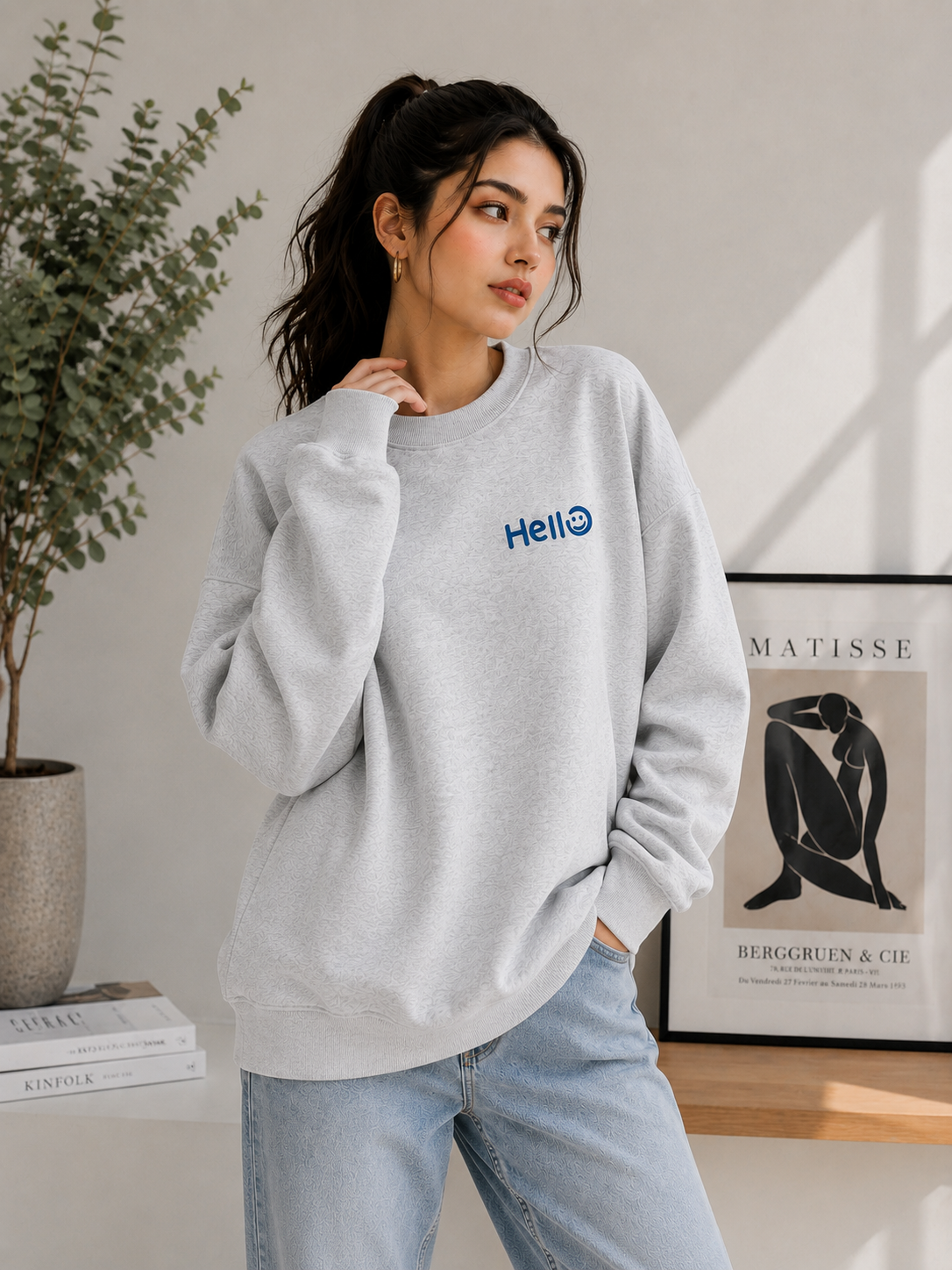 Women Crew Neck Printed Sweatshirt