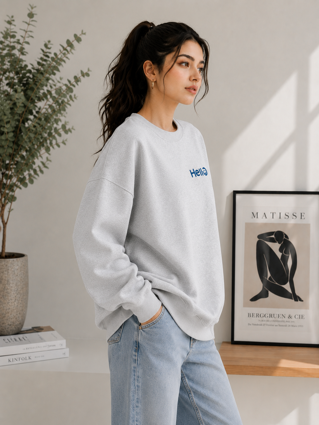 Women Crew Neck Printed Sweatshirt