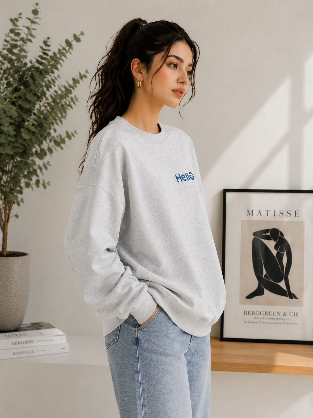 Women Crew Neck Printed Sweatshirt