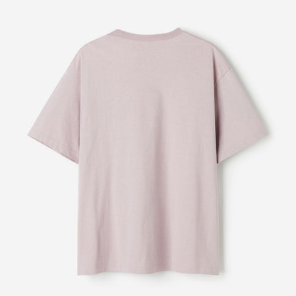 Veroconic Head Graphic Printed Oversized Lavender Cotton T-shirt