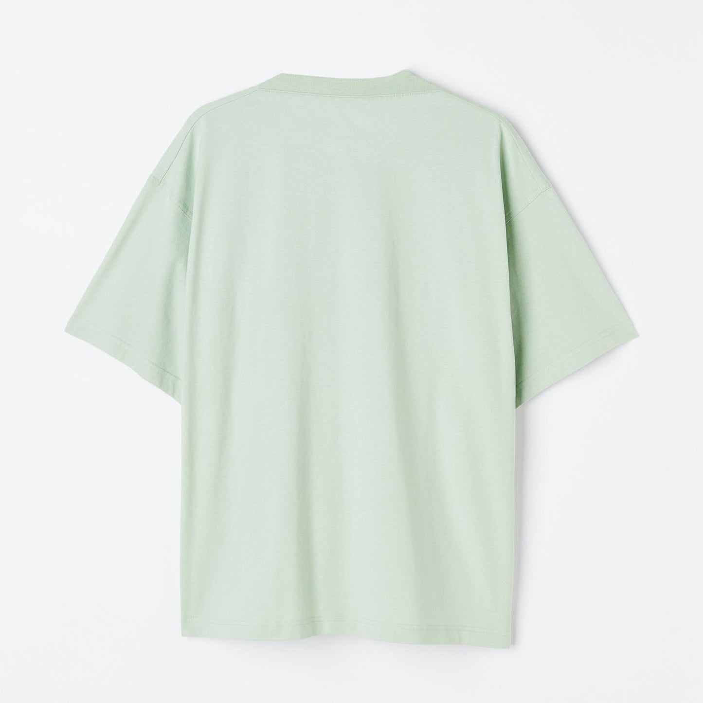 New-Port Beach Graphic Printed Oversized Mint Green Cotton T-shirt
