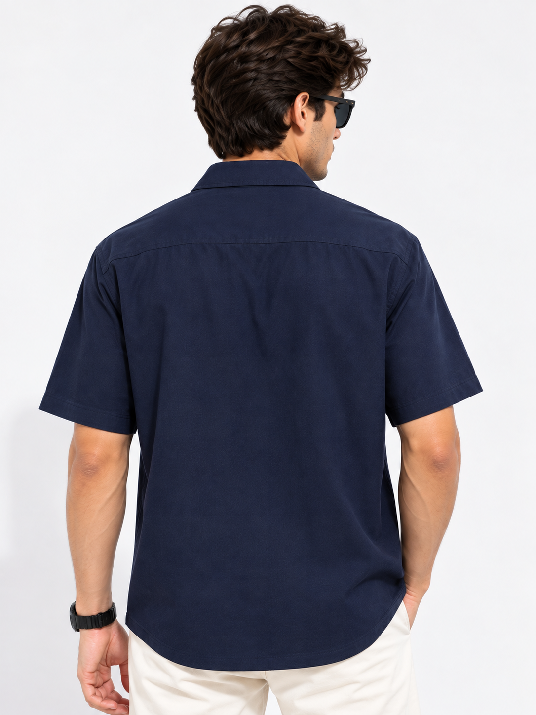 Plain Comfort Fit Cotton Shirt for Men