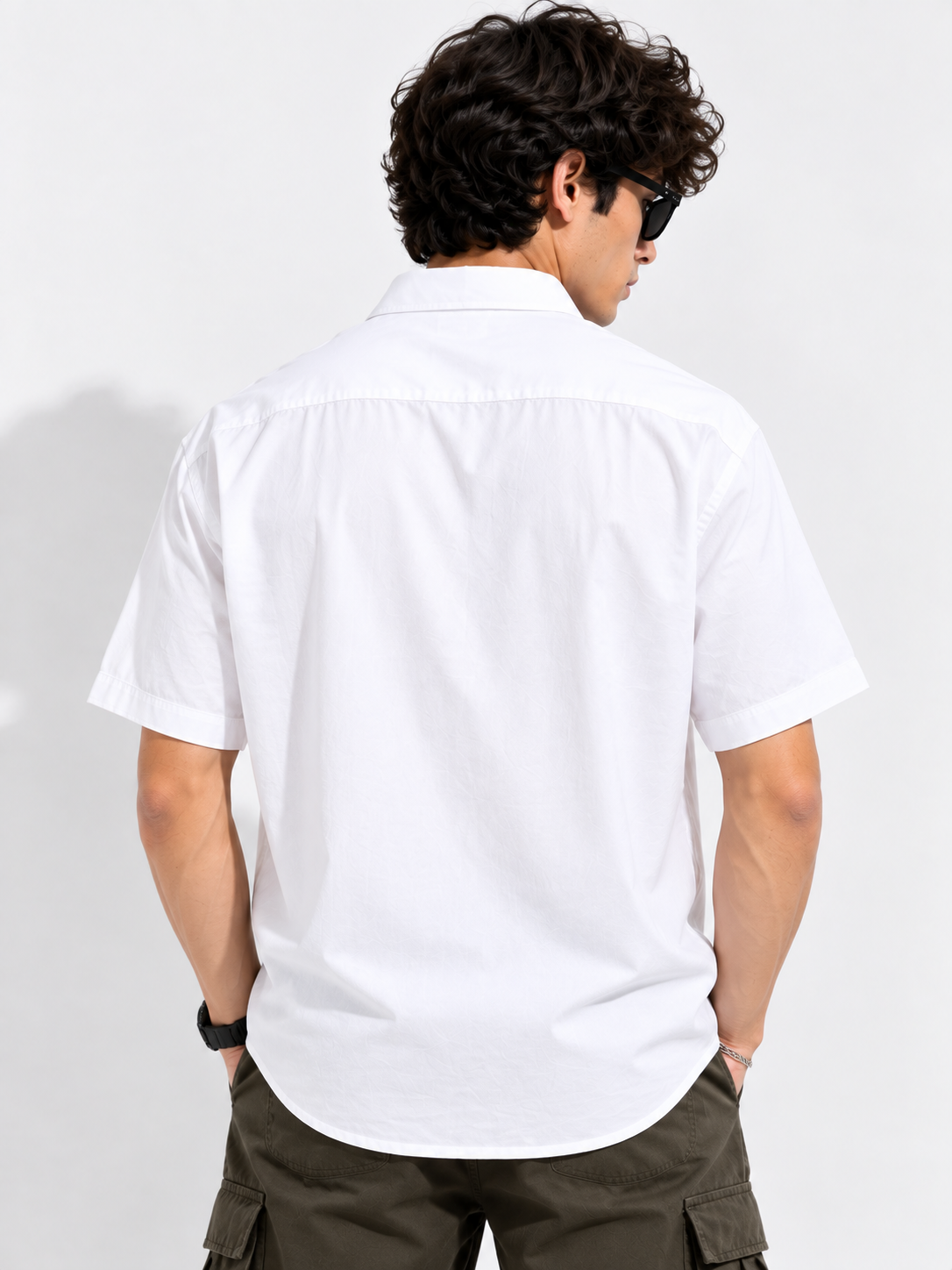 Plain Comfort Fit Cotton Shirt for Men